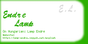 endre lamp business card